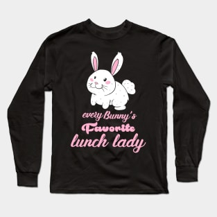 Womens Lunch Lady prints I Magical Easter Bunny Cafeteria food Long Sleeve T-Shirt